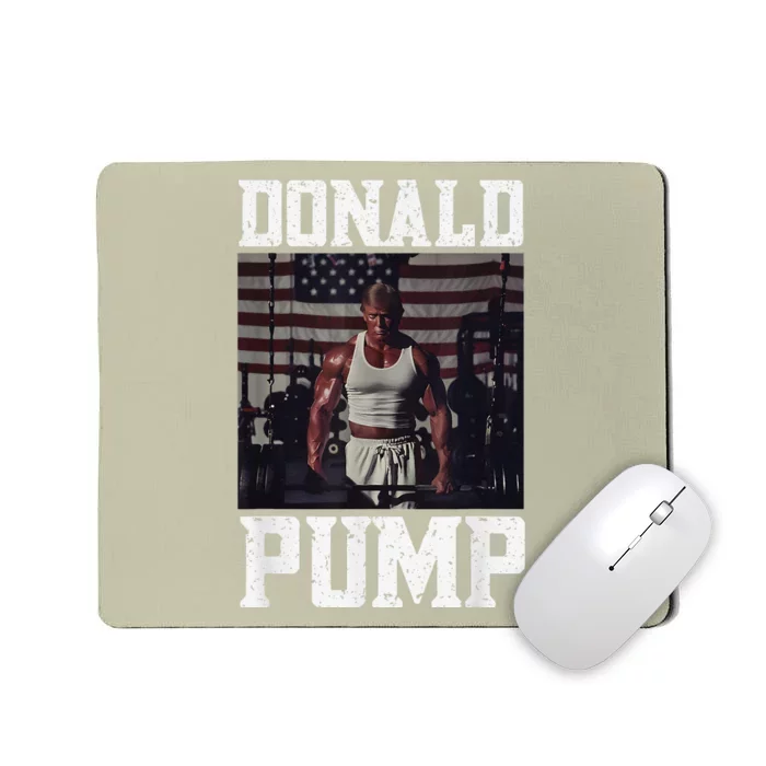 Muscular President Trump Lifting Weights Swole Donald Pump Mousepad