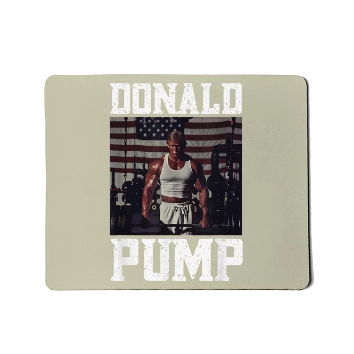 Muscular President Trump Lifting Weights Swole Donald Pump Mousepad