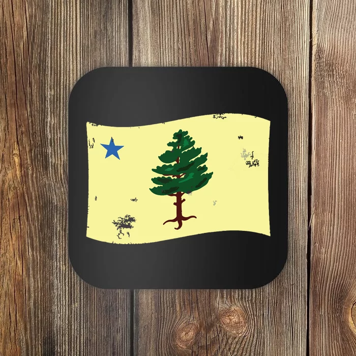 Maine Pine Tree Flag 1901 First State Flag Coaster