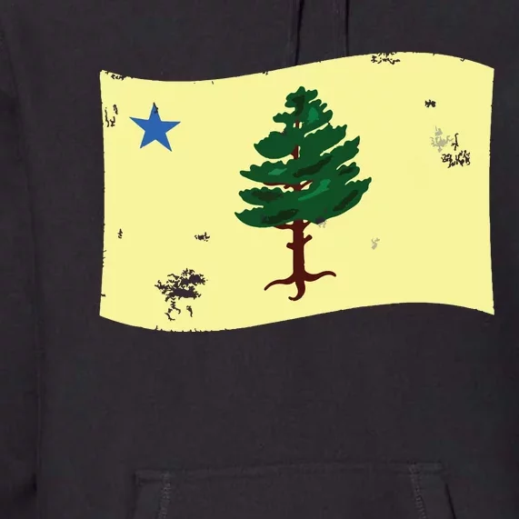 Maine Pine Tree Flag 1901 First State Flag Premium Hoodie