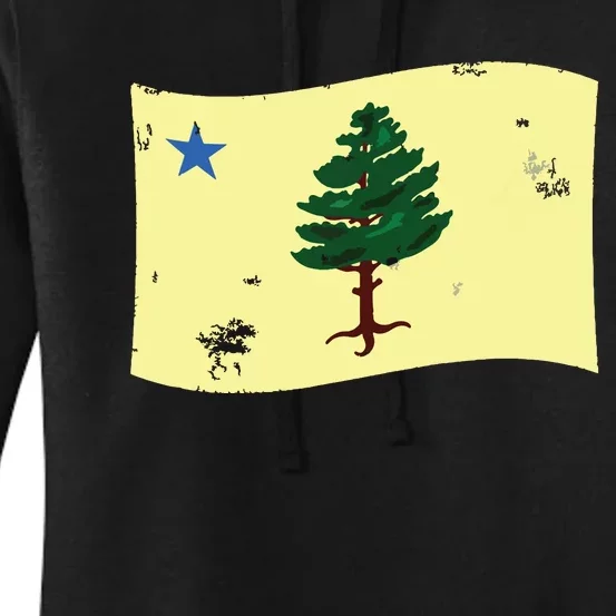 Maine Pine Tree Flag 1901 First State Flag Women's Pullover Hoodie