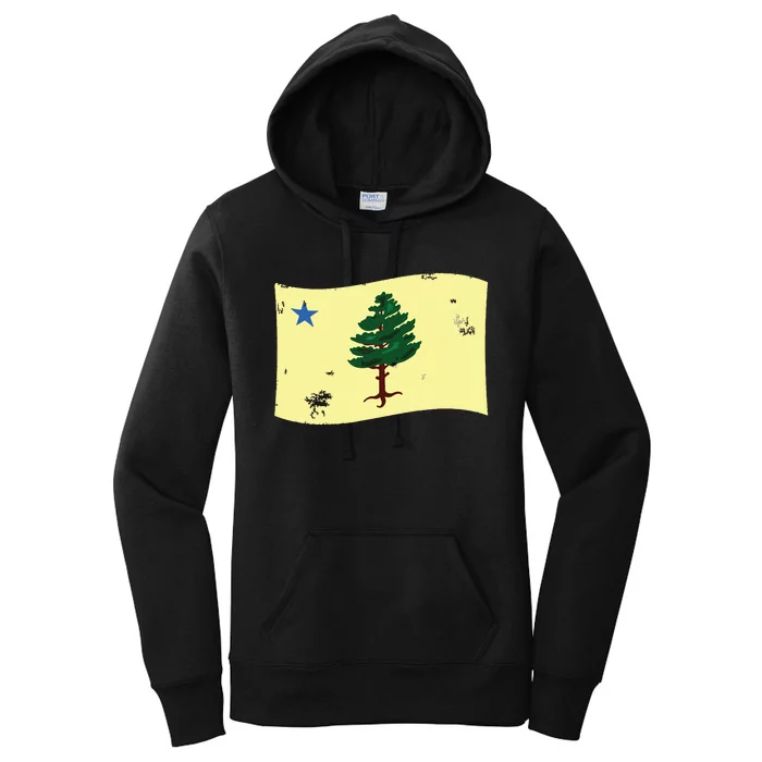 Maine Pine Tree Flag 1901 First State Flag Women's Pullover Hoodie