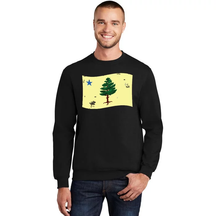 Maine Pine Tree Flag 1901 First State Flag Tall Sweatshirt