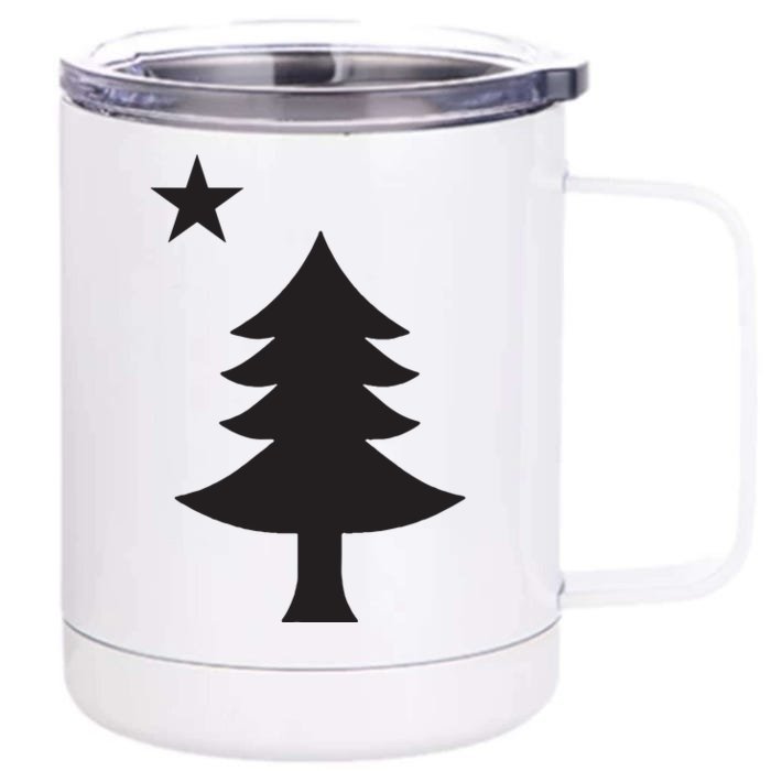 Maine Pine Tree State Flag Pride Patriotic Front & Back 12oz Stainless Steel Tumbler Cup