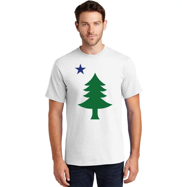 Maine Pine Tree State Flag Pride Patriotic Tall T-Shirt