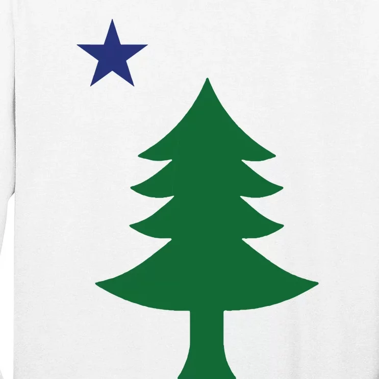 Maine Pine Tree State Flag Pride Patriotic Tall Long Sleeve T-Shirt