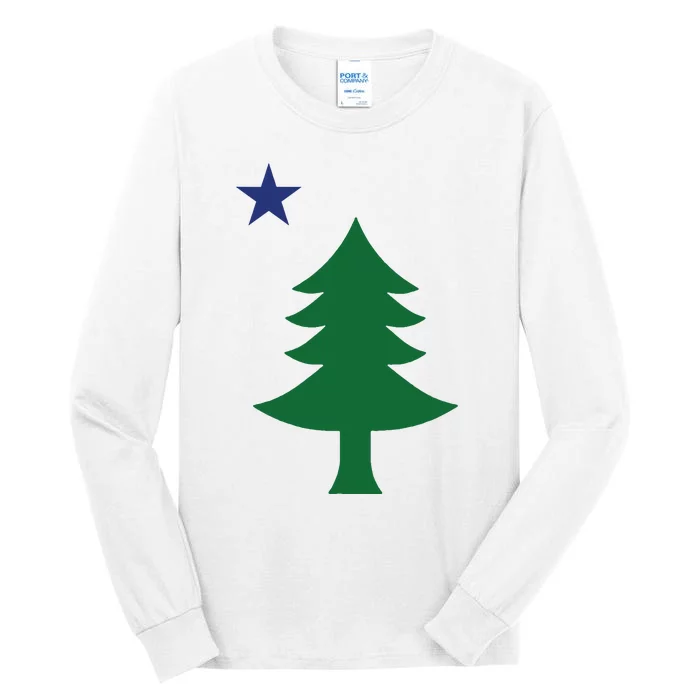 Maine Pine Tree State Flag Pride Patriotic Tall Long Sleeve T-Shirt