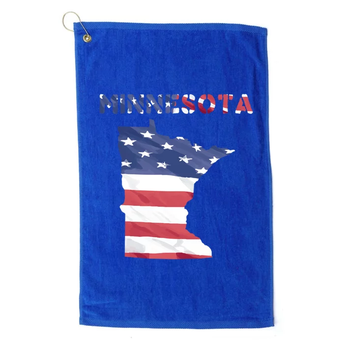 Minnesota Proud United States America Patriot Flag Us Pride Gift Platinum Collection Golf Towel