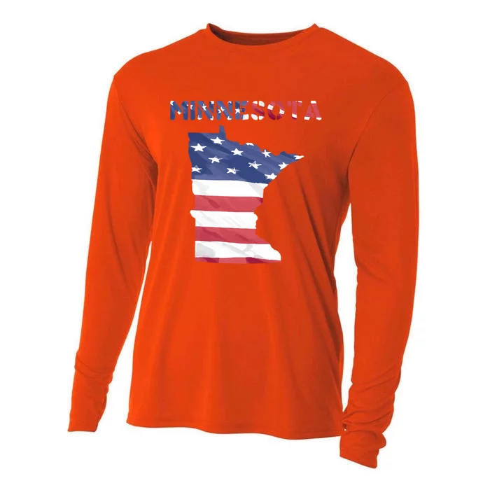 Minnesota Proud United States America Patriot Flag Us Pride Cute Gift Cooling Performance Long Sleeve Crew