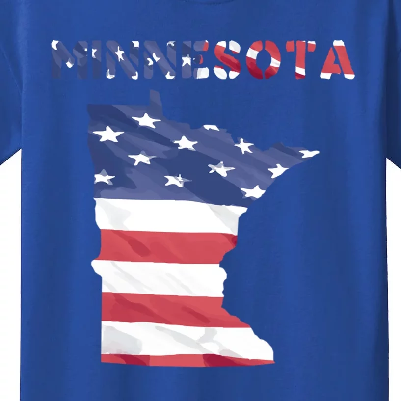 Minnesota Proud United States America Patriot Flag Us Pride Cute Gift Kids T-Shirt