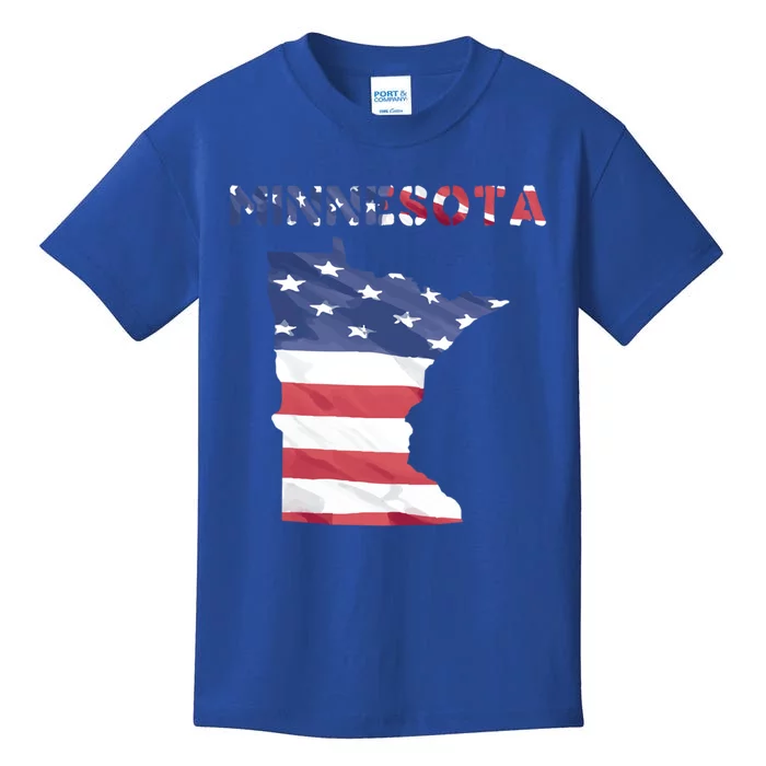 Minnesota Proud United States America Patriot Flag Us Pride Cute Gift Kids T-Shirt