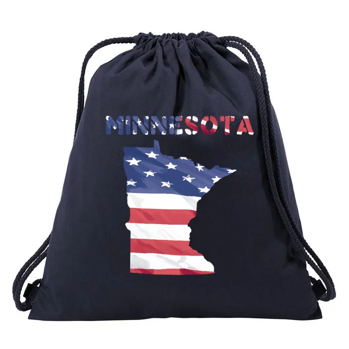 Minnesota Proud United States America Patriot Flag Us Pride Cute Gift Drawstring Bag