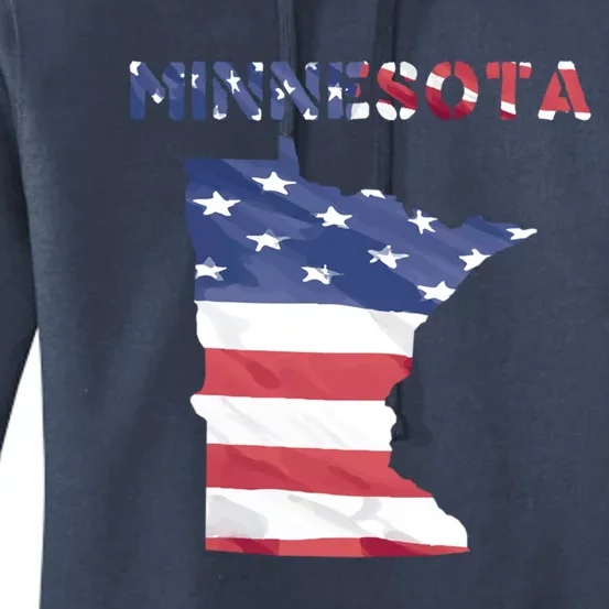 Minnesota Proud United States America Patriot Flag Us Pride Cute Gift Women's Pullover Hoodie