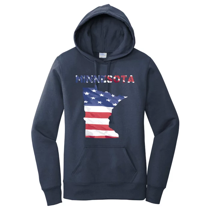 Minnesota Proud United States America Patriot Flag Us Pride Cute Gift Women's Pullover Hoodie