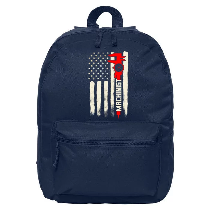 Machinist Patriotic Us Flag 16 in Basic Backpack