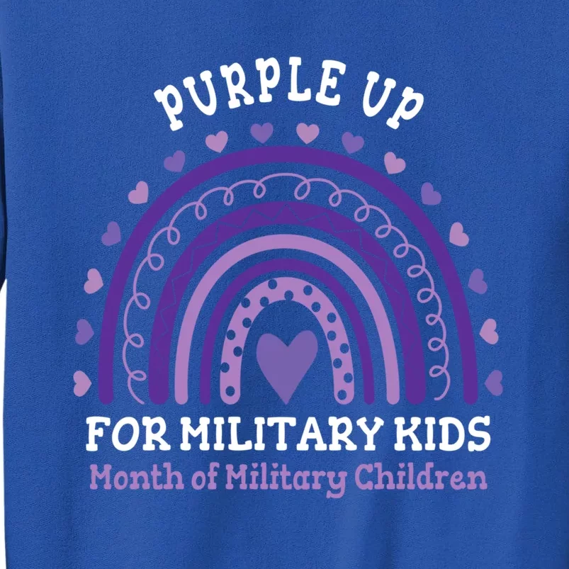 Military Purple Up Day Gift Month Military Rainbow Cute Gift Tall Sweatshirt