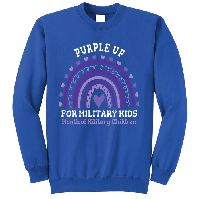 Military Purple Up Day Gift Month Military Rainbow Cute Gift Tall Sweatshirt