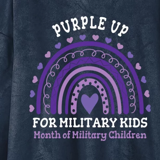 Military Purple Up Day Gift Month Military Rainbow Cute Gift Hooded Wearable Blanket