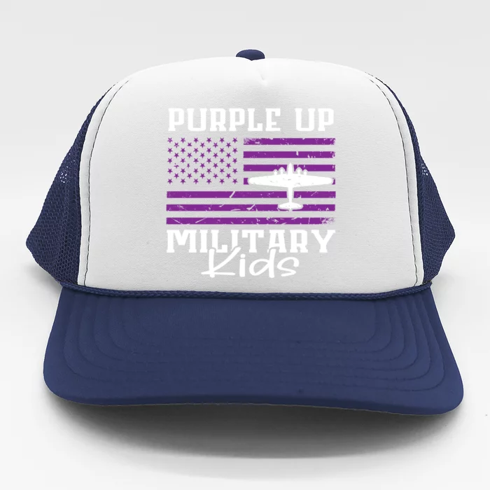 Military Purple Up Day Cute Gift Month Military Soldier Gift Trucker Hat