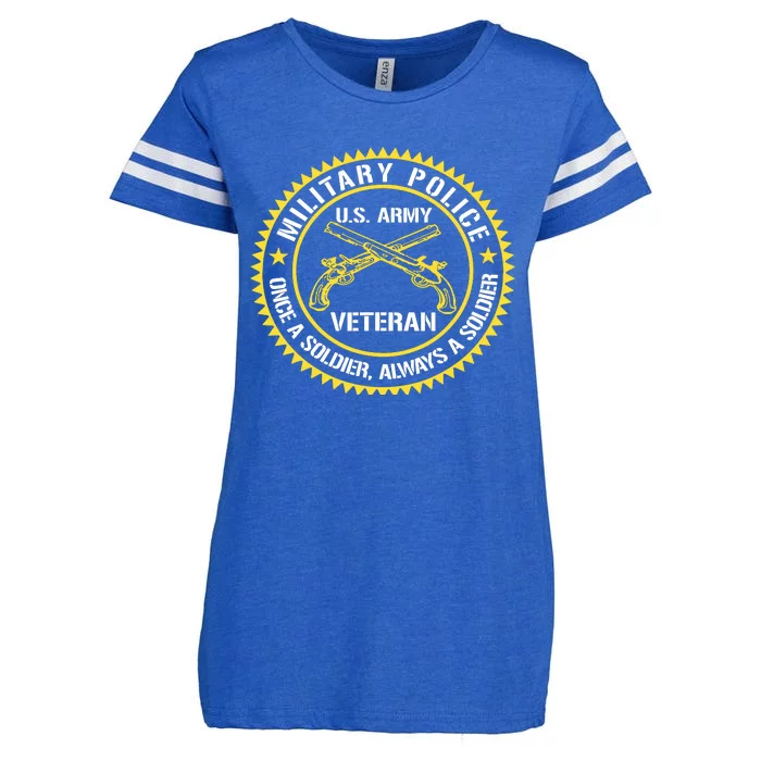 Military Police US Army Veteran Once A Soldier Always Gift Enza Ladies Jersey Football T-Shirt