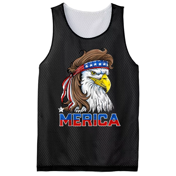 Merica Patriotic USA Eagle Of Freedom 4th Of July Mesh Reversible Basketball Jersey Tank