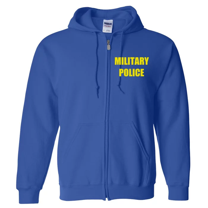 Military Police Uniform Work Gift Full Zip Hoodie