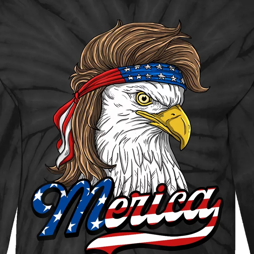 Merica - Patriotic USA Eagle Of Freedom - 4th of July Tie-Dye Long Sleeve Shirt