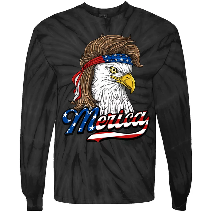 Merica - Patriotic USA Eagle Of Freedom - 4th of July Tie-Dye Long Sleeve Shirt