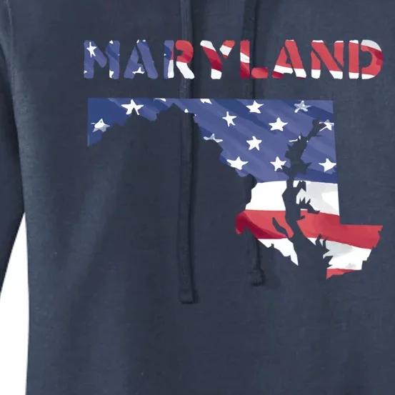 Maryland Proud United States America Patriot Flag Us Pride Gift Women's Pullover Hoodie