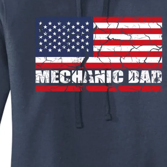 Mechanics Patriotic Usa Flagge Gift Women's Pullover Hoodie