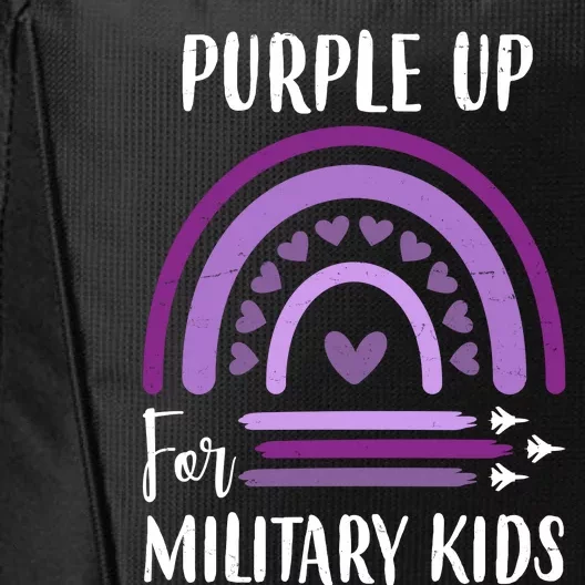 Military Purple Up Rainbow Heart City Backpack