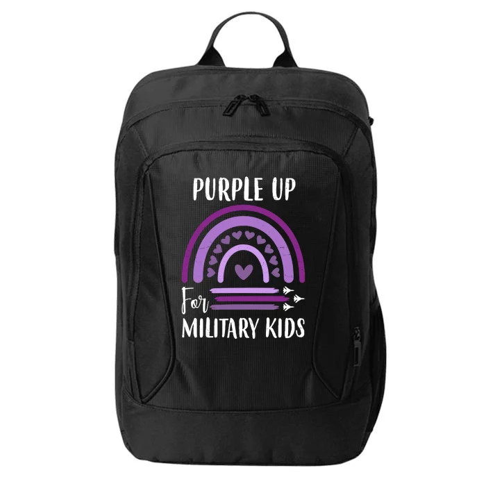 Military Purple Up Rainbow Heart City Backpack