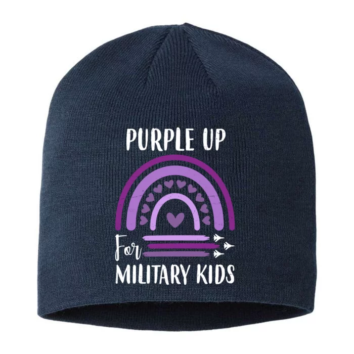 Military Purple Up Rainbow Heart 8 1/2in Sustainable Knit Beanie