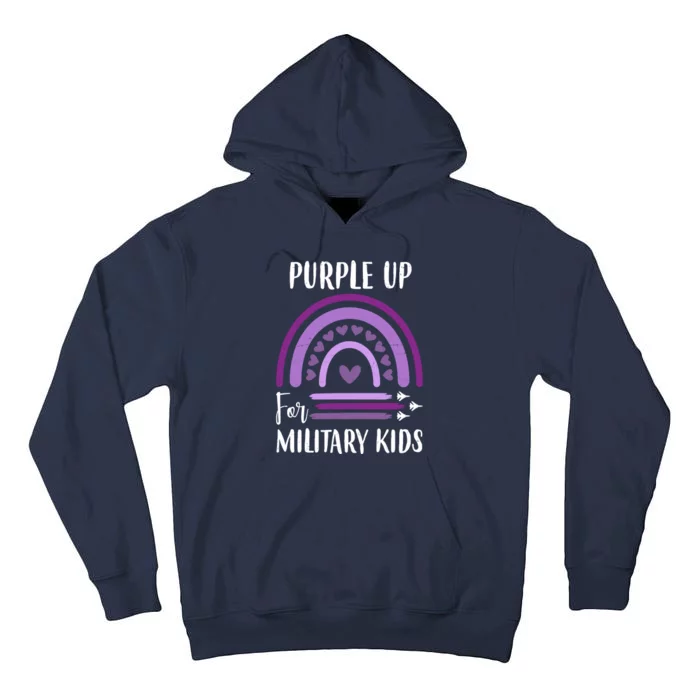 Military Purple Up Rainbow Heart Tall Hoodie