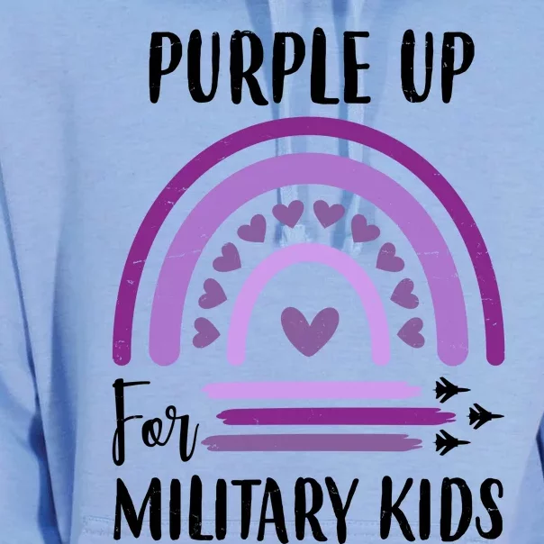 Military Purple Up Rainbow Heart Unisex Surf Hoodie