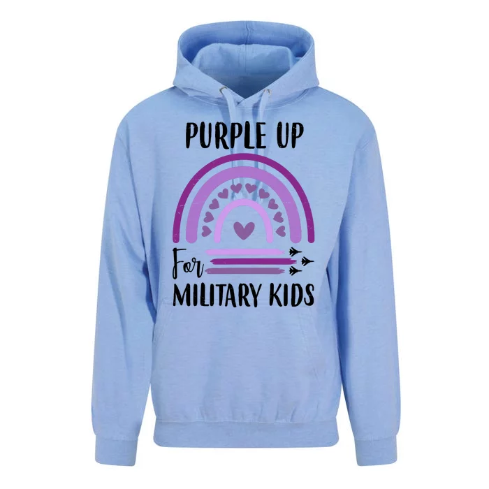 Military Purple Up Rainbow Heart Unisex Surf Hoodie