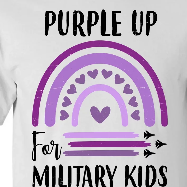 Military Purple Up Rainbow Heart Tall T-Shirt