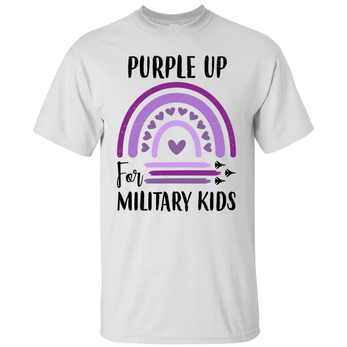 Military Purple Up Rainbow Heart Tall T-Shirt