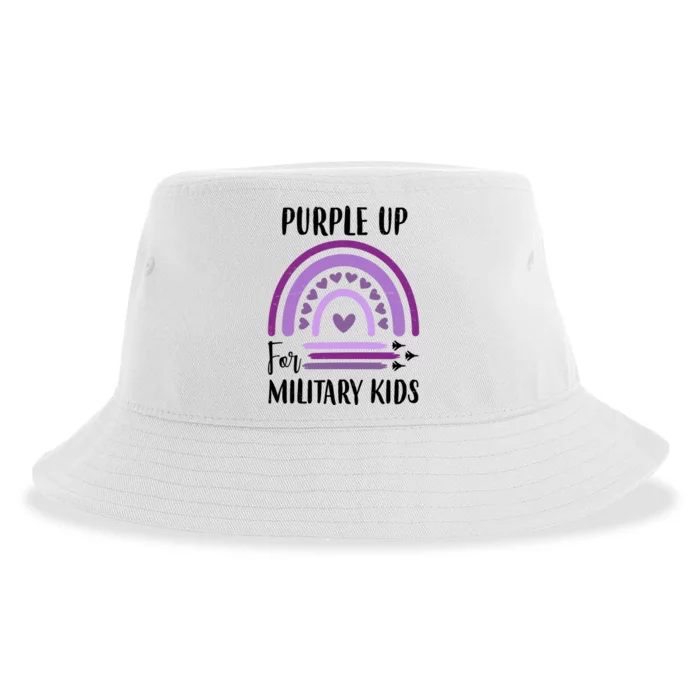 Military Purple Up Rainbow Heart Sustainable Bucket Hat