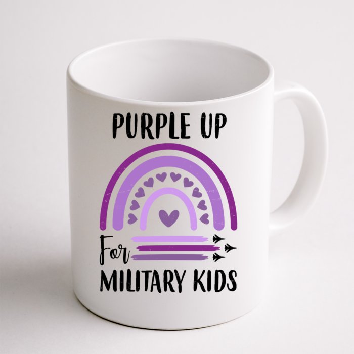 Military Purple Up Rainbow Heart Front & Back Coffee Mug