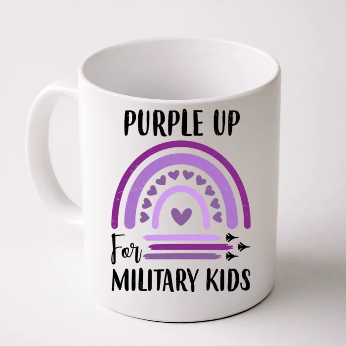 Military Purple Up Rainbow Heart Front & Back Coffee Mug