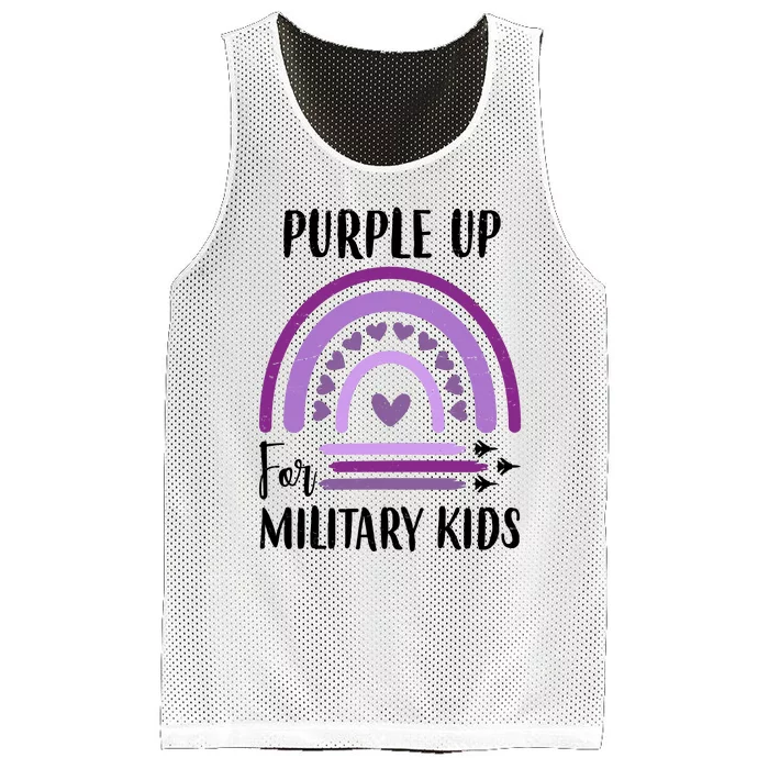 Military Purple Up Rainbow Heart Mesh Reversible Basketball Jersey Tank