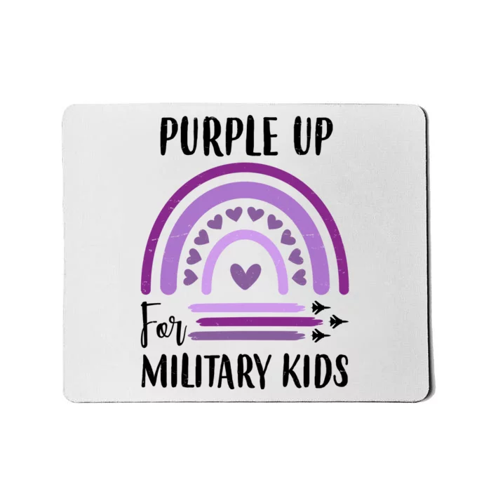 Military Purple Up Rainbow Heart Mousepad