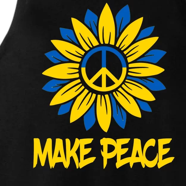 Make Peace Ukraine Strong Sunflower Ladies Tri-Blend Wicking Tank