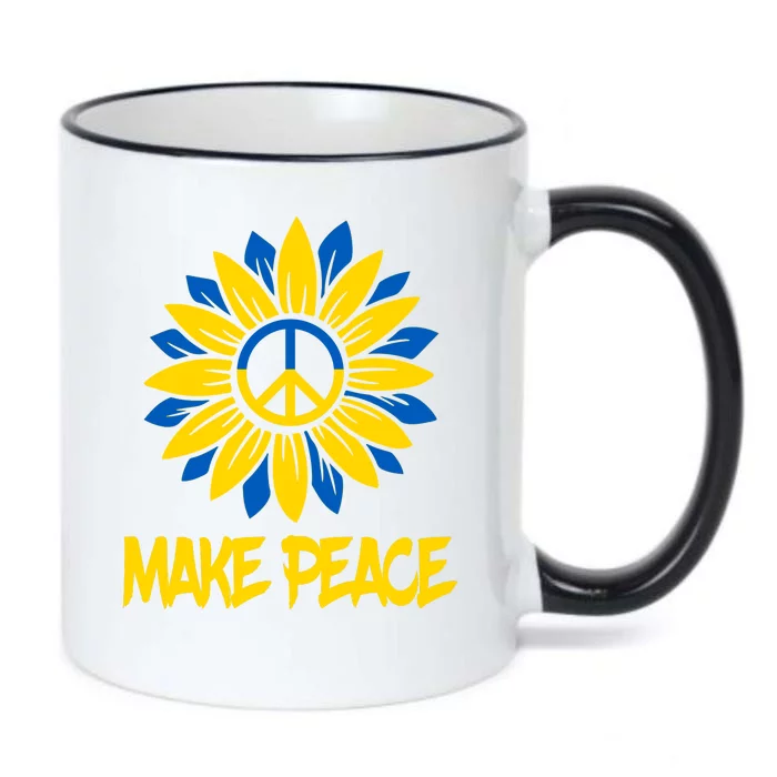 Make Peace Ukraine Strong Sunflower Black Color Changing Mug