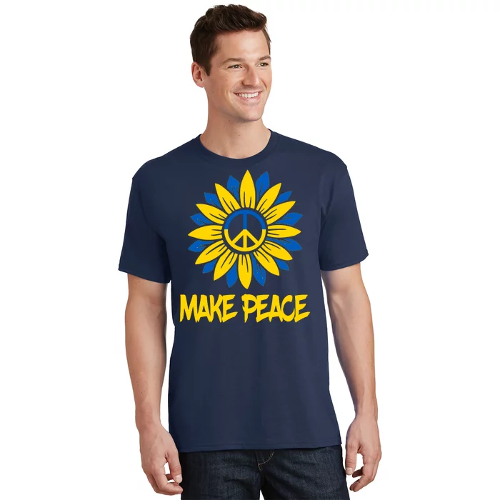 Make Peace Ukraine Strong Sunflower T-Shirt