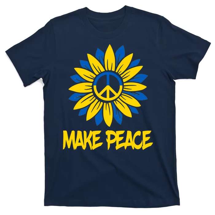 Make Peace Ukraine Strong Sunflower T-Shirt