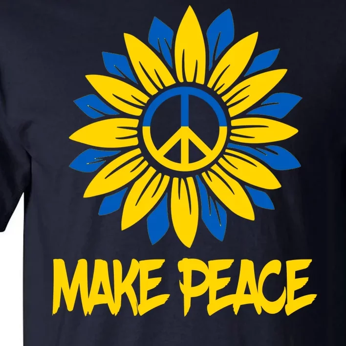 Make Peace Ukraine Strong Sunflower Tall T-Shirt