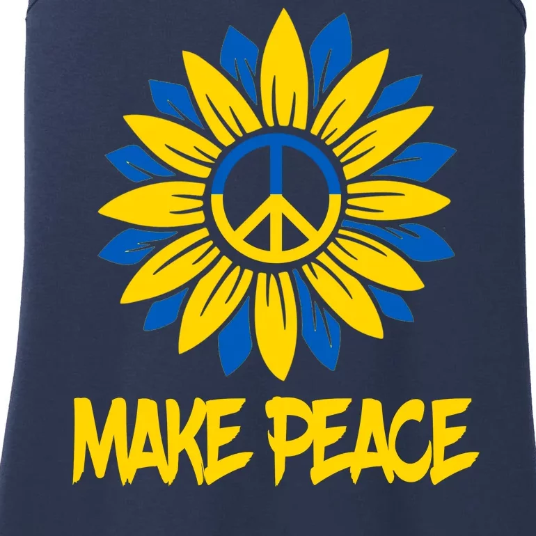 Make Peace Ukraine Strong Sunflower Ladies Essential Tank