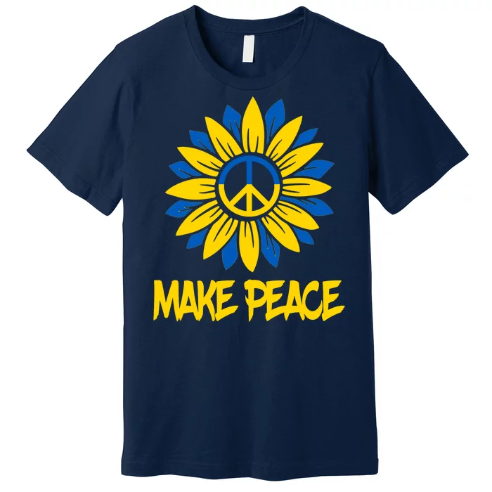 Make Peace Ukraine Strong Sunflower Premium T-Shirt